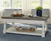 Warmstead Furniture - Ashley Furniture - Havalance Lift-Top Coffee Table - Lift Top Cocktail Table / White/Gray - T994-20